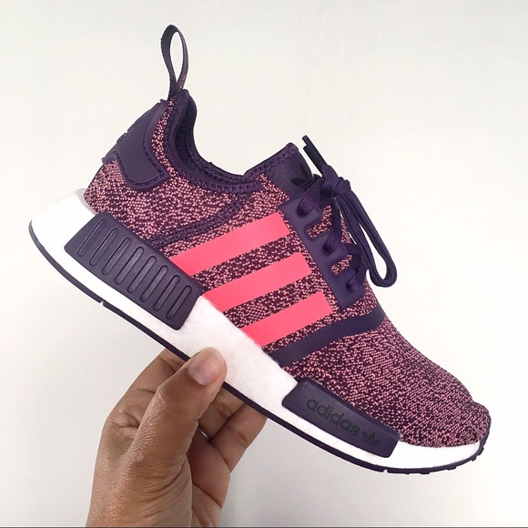Adidas NMD R1 Purple Pink Red Black Sneakers - Picture 2 of 8